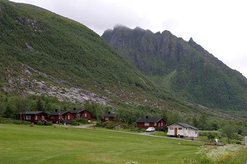 Panoramic view of beautiful city Orsta, Norway