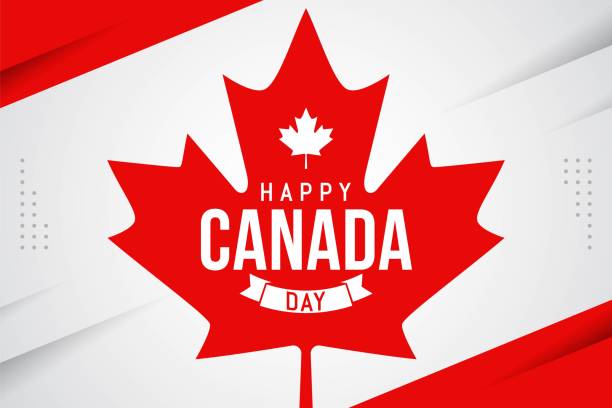 해피 캐나다 의 날 축하 배너 템플릿 - canada day 이미지 stock illustrations