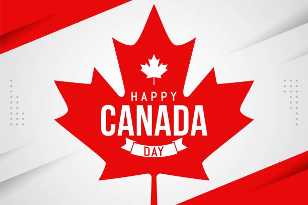 Happy canada day celebration banner template Happy canada day celebration banner template. Canadian flag in 1st of July national patriotic holiday canada day poster stock illustrations