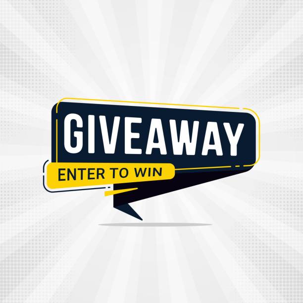 Giveaway and enter to win banner sign design template Giveaway and enter to win banner sign design template contestant stock illustrations