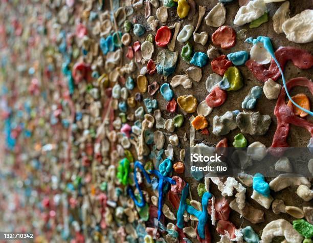Gum Wall Pike Place Downtown Seattle Stock Photo - Download Image Now - Seattle, Pike Place Market, Bubble Gum