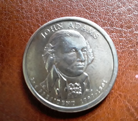 A U.S. dollar coin.