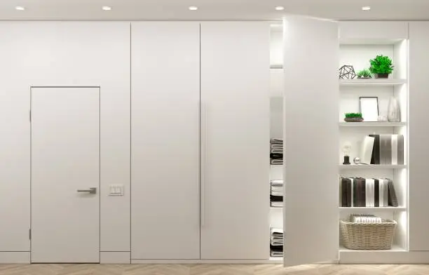 Photo of Modern white wardrobe and minimalist doors furniture