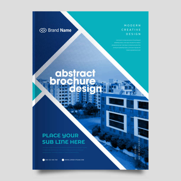 Corporate Book Cover Design Template in A4 Corporate Book Cover Design Template in A4. Can be adapt to Brochure, Annual Report, Magazine, Poster, Business Presentation, Portfolio, Flyer, Banner, Website. modern magazine layout stock illustrations