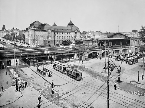 Stockholm, Sweden - July 15, 2023: Royal Dramatic Theatre at Nybroplan square. Scandinavian architecture. The sights of Stockholm in the summer