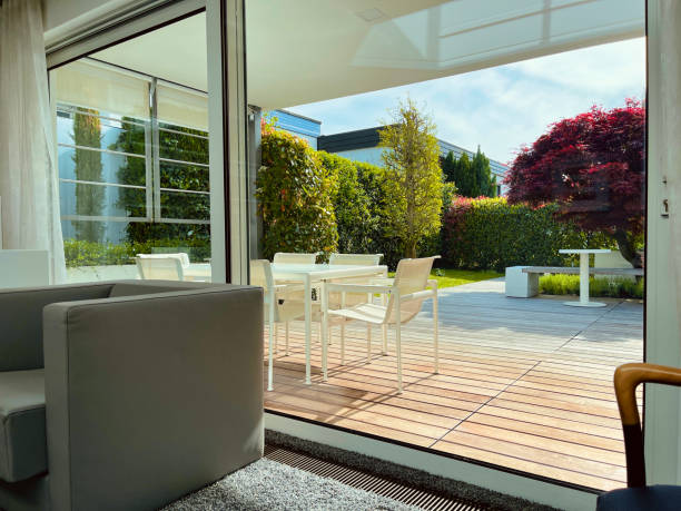 istock Patio seen from the living room 1321733277