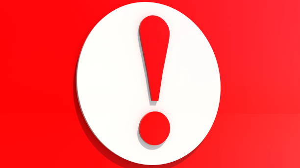 istock Concept of exclamation sign on white and red 1321734119