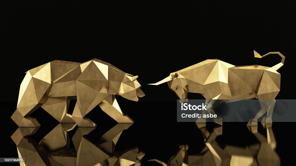 Bull and Bear Stock Market Prices Concept. Bull and Bear Stock Market Prices Concept. 3d Render Stock Market and Exchange Stock Photo