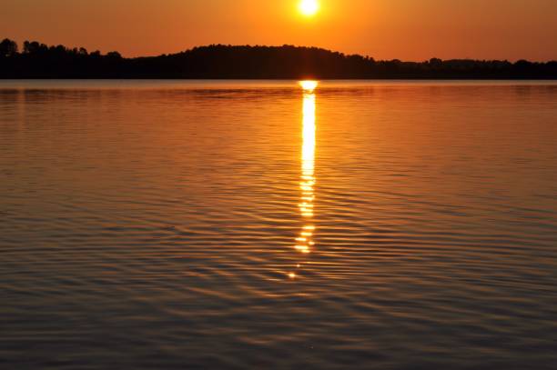 Sunset shadows stock photo