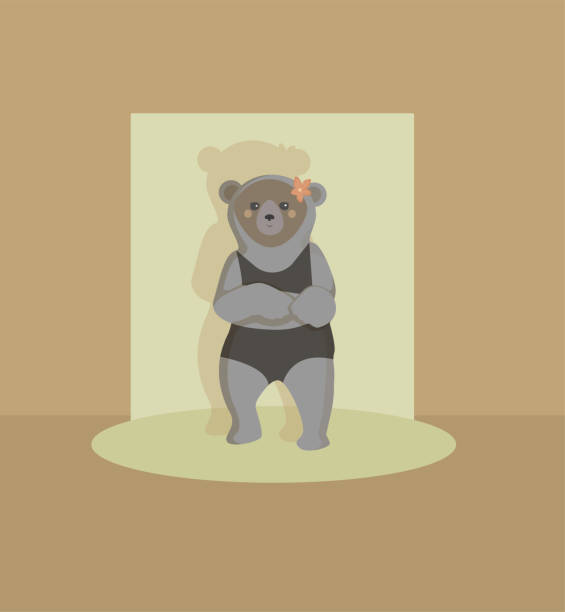 illustrations, cliparts, dessins animés et icônes de image vectorielle d’un joli modèle de fille d’ours en peluche plus taille - medium shot illustrations