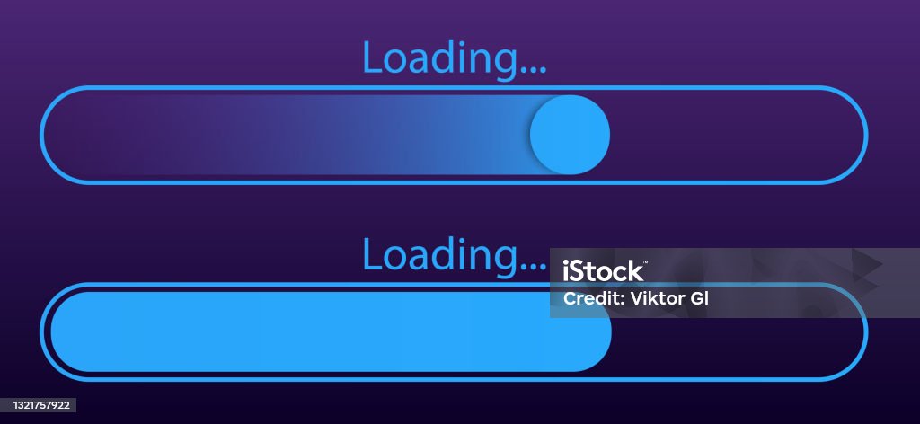 Loading Bar Set On Dark Backdrop Progress Visualization Color Gradient ...