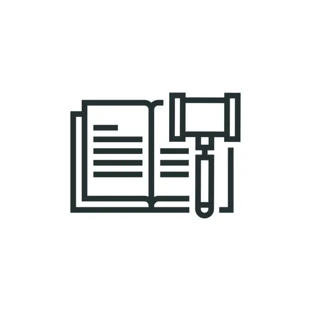 Vector illustration of Law Book Line Icon