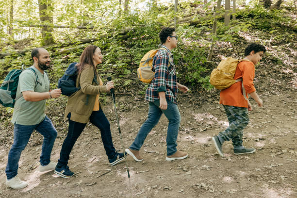 istock Hiking family of four 1321765901