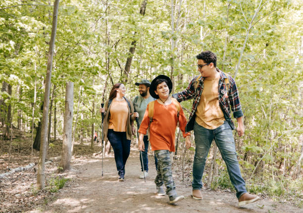 istock Family walking in the valley 1321766486