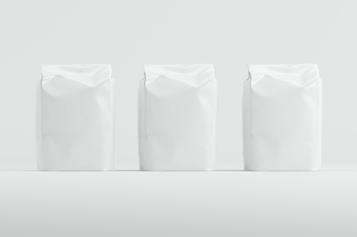 Blank Bag Flour Sugar Package Mockup 3D Rendering