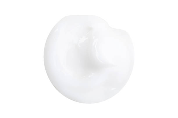 istock White Cosmetic Cream Isolated on White Background. Lipstick Smear. 1321769604
