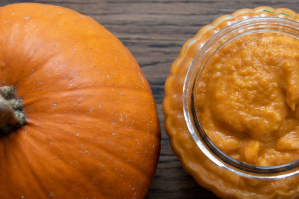 istock Pumpkin puree and pumpkin vegetable 1321770265