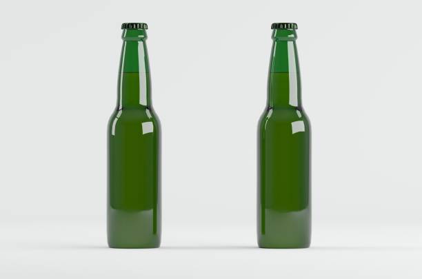 istock Beer Bottle Green Mockup 3D Illustration 1321771940