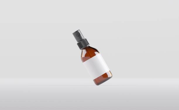 istock Amber Glass Spray Bottles Mockup 3D Illustration 1321774151