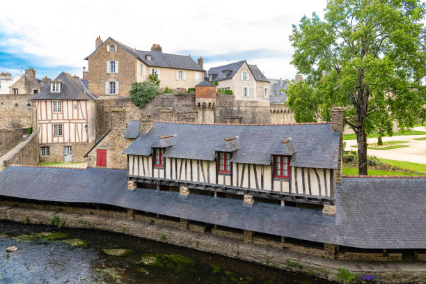 Vannes, old wash house in the ramparts garden, in the center
