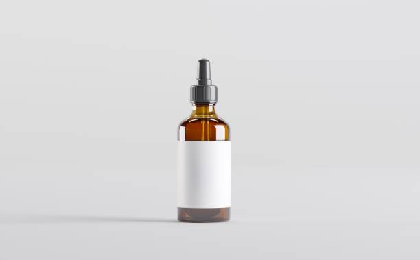 istock Amber Dropper Bottles Mockup 3D Illustration 1321781394