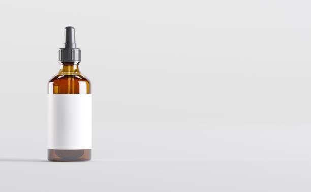 istock Amber Dropper Bottles Mockup 3D Illustration 1321781412