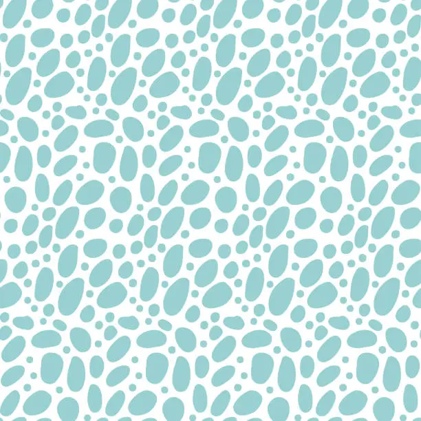 Vector illustration of Seamless Pattern - simple Pebble cobblestone background on white background. Hand drawn isolated flat vector illustration.