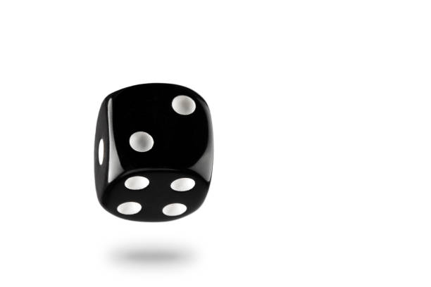 istock the dice are black with white dots, isolated on a white background for clipping 1321793276