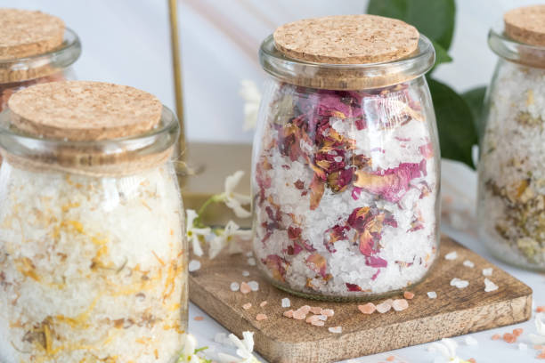 istock Spa and Wellness Floral and Herbal Natural Bath Salts 1321795704