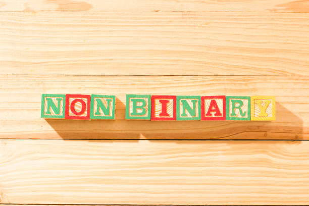 istock Spectacular wooden cubes with the word NON BINARY on a wooden surface. 1321800633