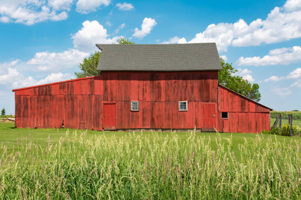 istock Side of old red barn. 1321809358