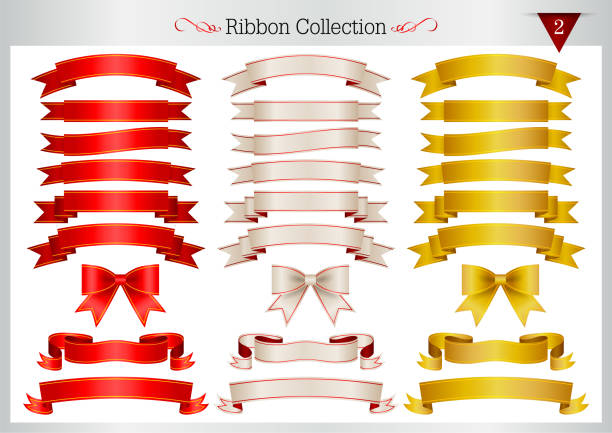 ilustraciones, imágenes clip art, dibujos animados e iconos de stock de ribbon (colección) - white background gift christmas wrapping paper