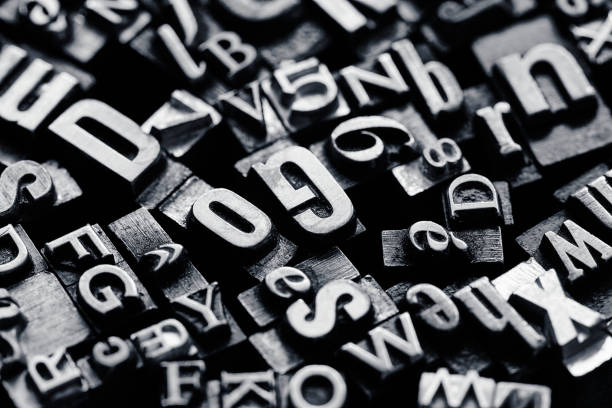 istock Vntage metal letterpress type background 1321813422