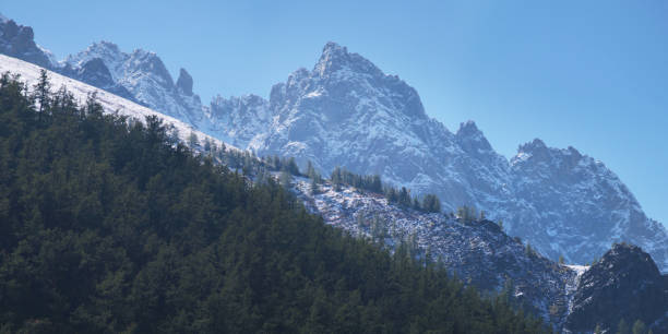 istock Mountain peaks in the morning, rocky ridge 1321827641