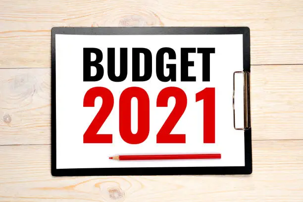 budget 2021 concept, office work place