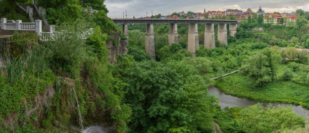 istock Novoplanovsky bridge, Kamianets-Podilskyi, Ukraine 1321842073