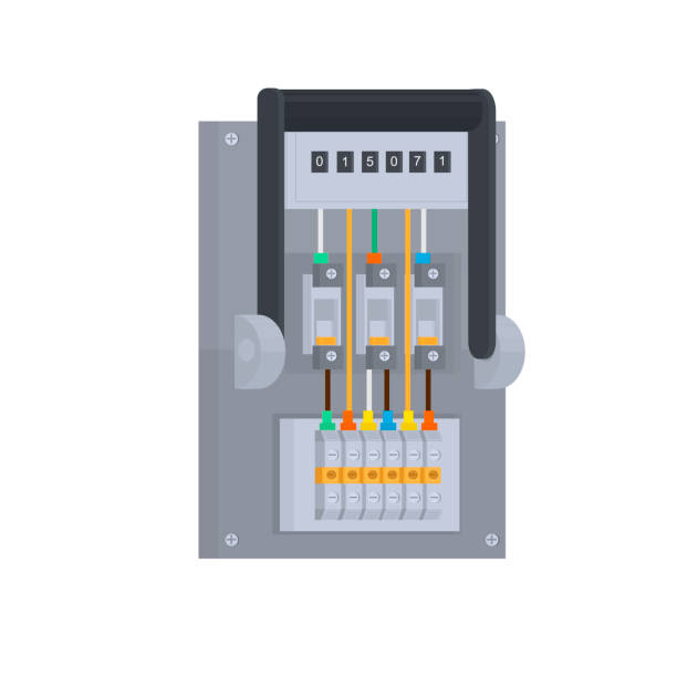 Electric meter. Switchboard Electric meter, vector illustration electrical fuse stock illustrations