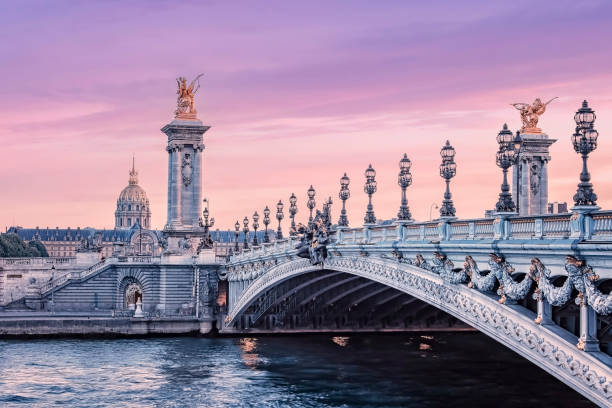 istock Alexandre III bridge in Paris at sunset 1321848030