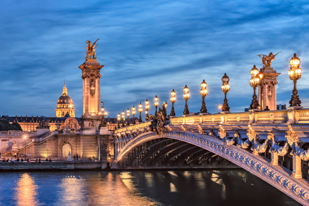 istock Alexandre III bridge in Paris at sunset 1321848056