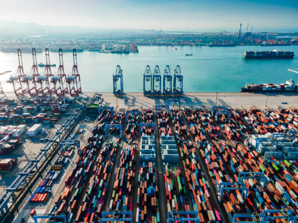 istock Cargo Containers at Qingdao Port in China, Asia 1321851242