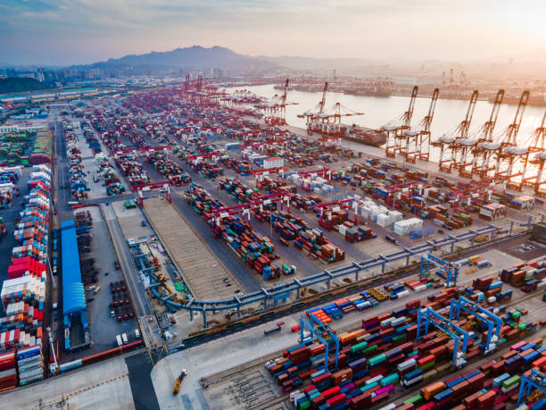 istock Cargo Containers at Qingdao Port in China, Asia 1321851796