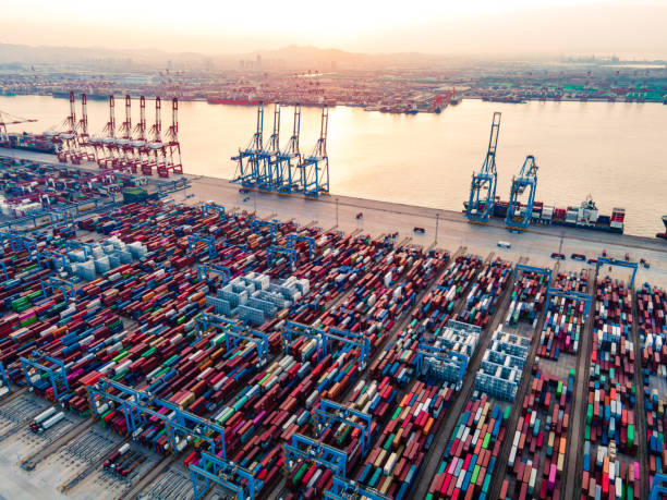 istock Cargo Containers at Qingdao Port in China, Asia 1321851906