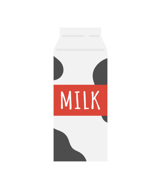 ilustracja mleka w opakowaniu. - surowe mleko stock illustrations