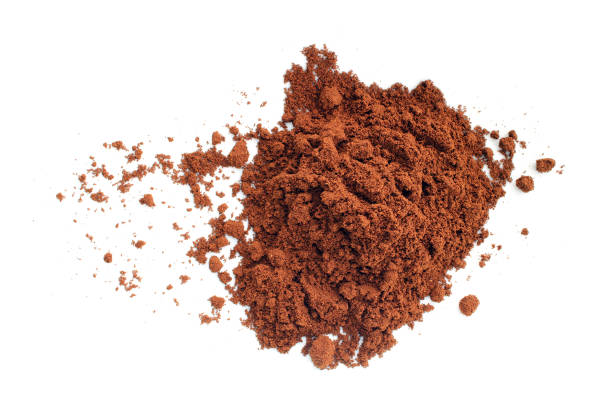 istock Ground coffee powder on white background, coffee powder 1321868475