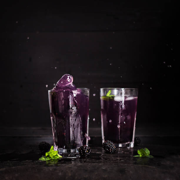 istock Blackberry lemonade, iced blackberry cocktail, summer drink, 1321880511