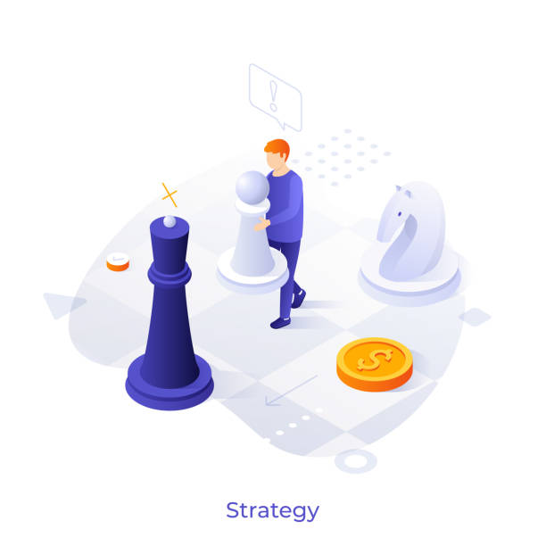 koncepcja izometryczna wektora - chess mate stock illustrations