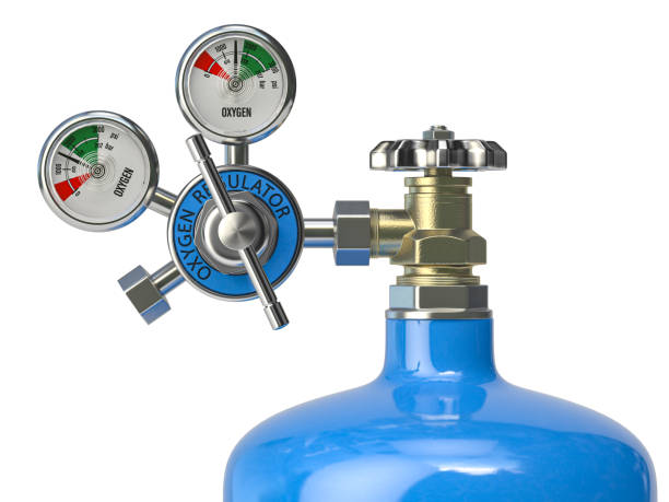Oxygen tank cylinder isolated on white background. Oxygen tank cylinder isolated on white background. 3d illustration medical oxygen stock pictures, royalty-free photos & images