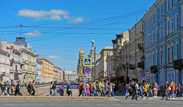 istock People walking by Nevsky boulevard in city centre. 1321885740