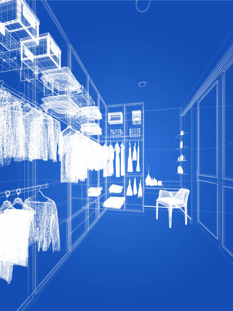 istock sketch design of interiorwalk-in closet,3d rendering 1321886273