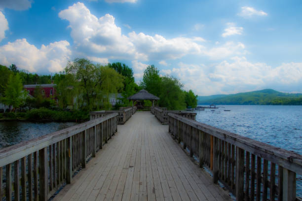 istock Nice dock that juts out onto the lake 1321890078
